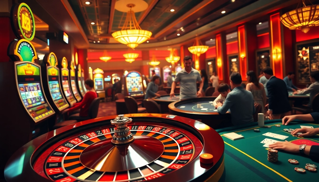 Players at the f8bet casino enthusiastically placing bets on roulette and slots.
