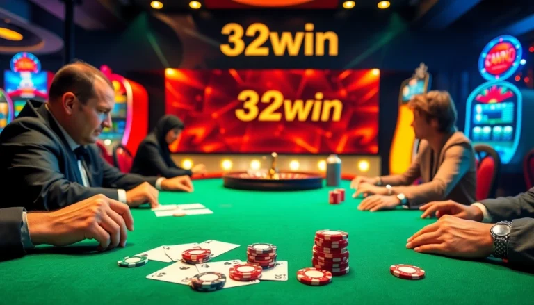 Experience thrilling poker action at a luxurious casino with 32win, where every bet counts!